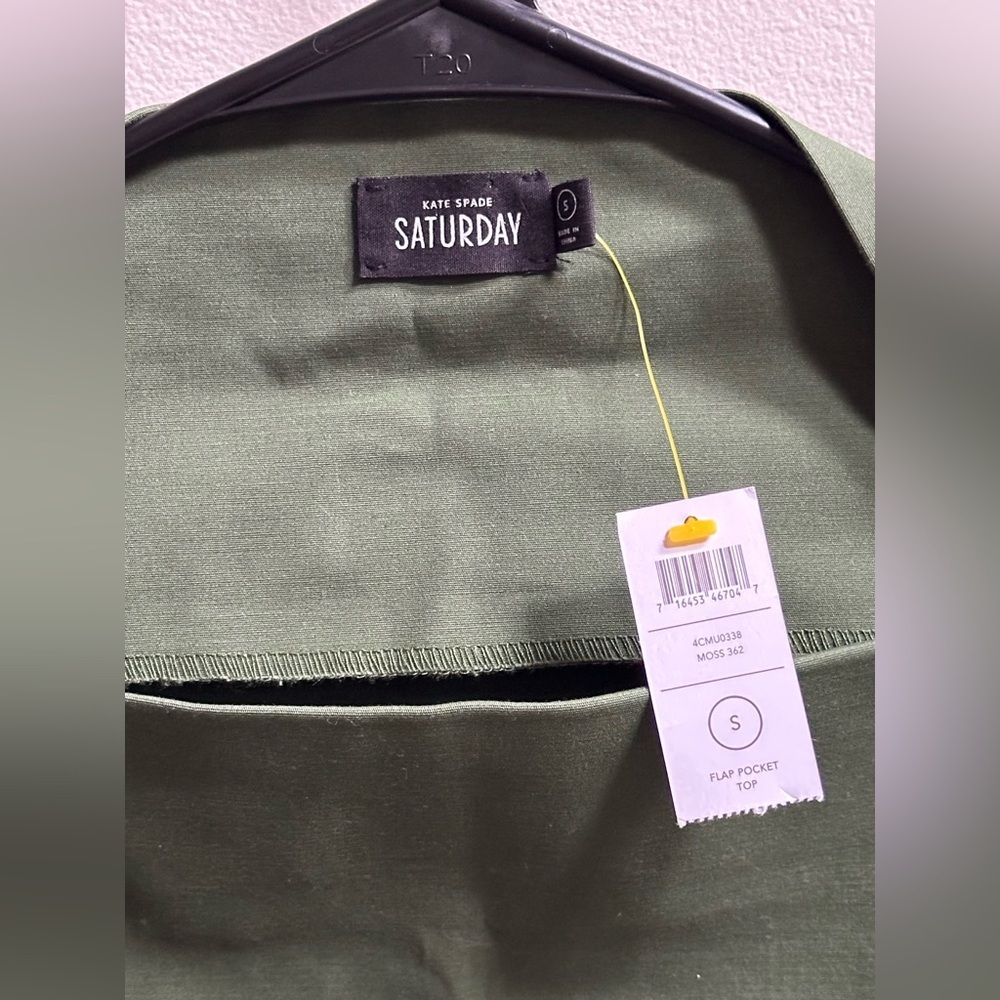 SOLD | Kate Spade Saturday Flat Pocket Blouse | Forest Green | Women’s S - Picture 3 of 9